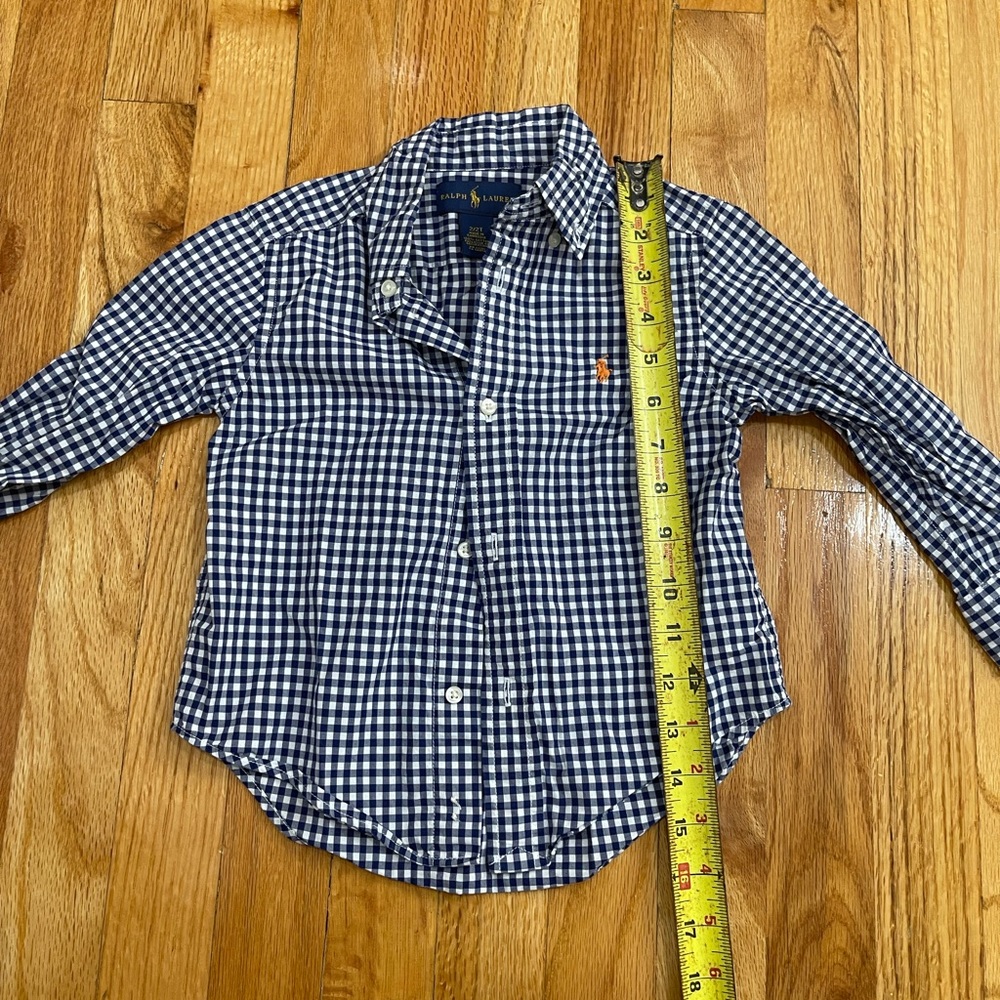 Ralph Lauren button down shirt! Size 2T! Worn once for pictures.